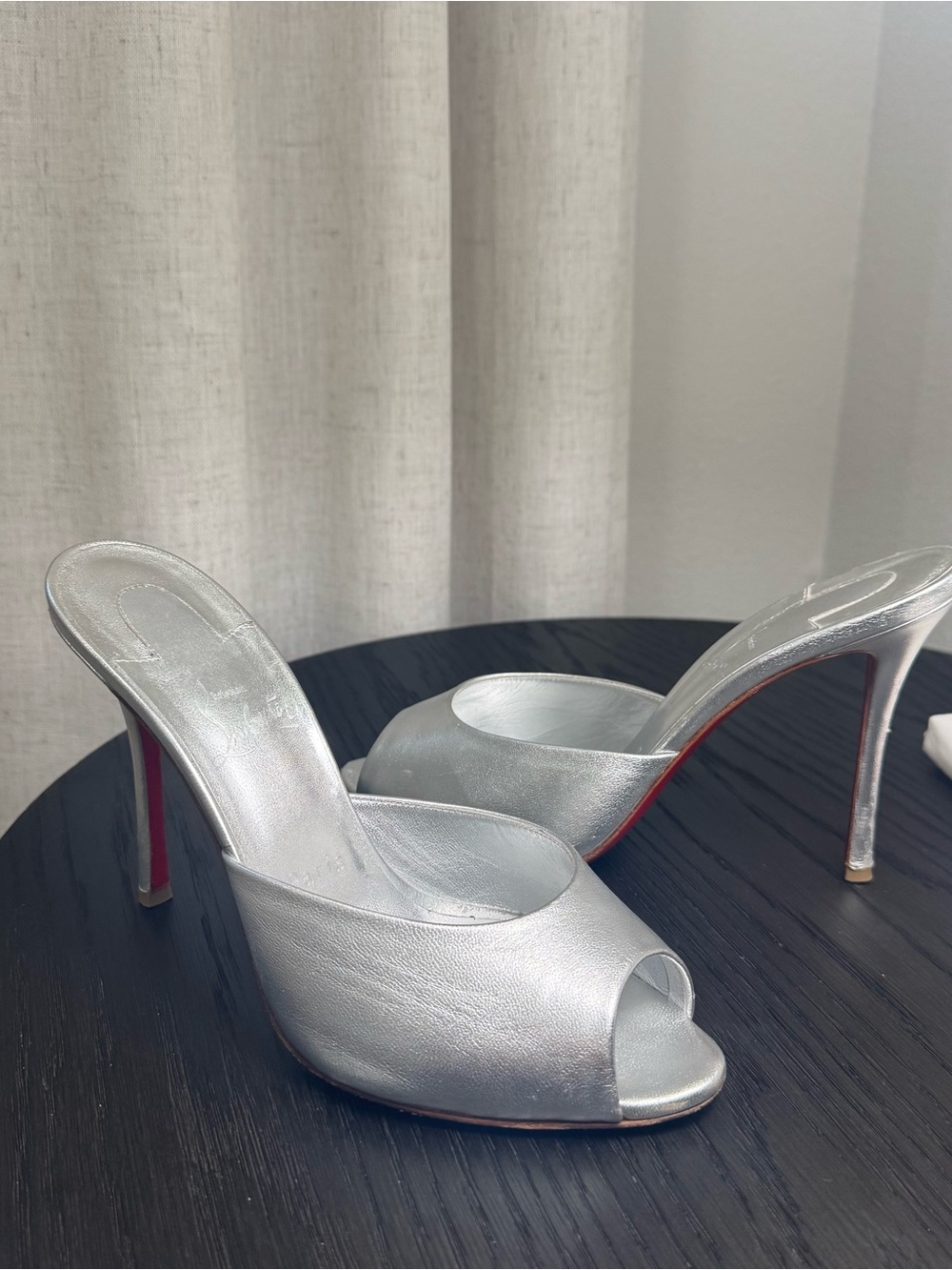 Christian Louboutin Me Dolly 100 Sandals Leather Silver 39 - Picture 3 of 10